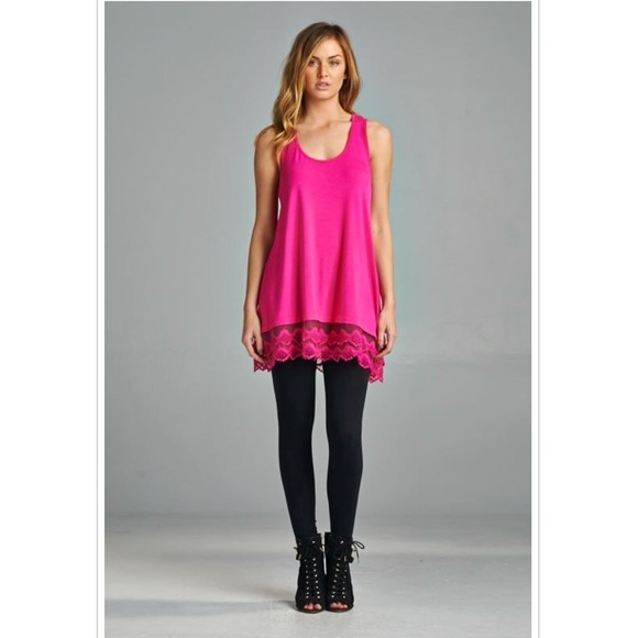 Emerald Fashion Tops - 2X Plus Size Sexy Lace Trim Tank Top
